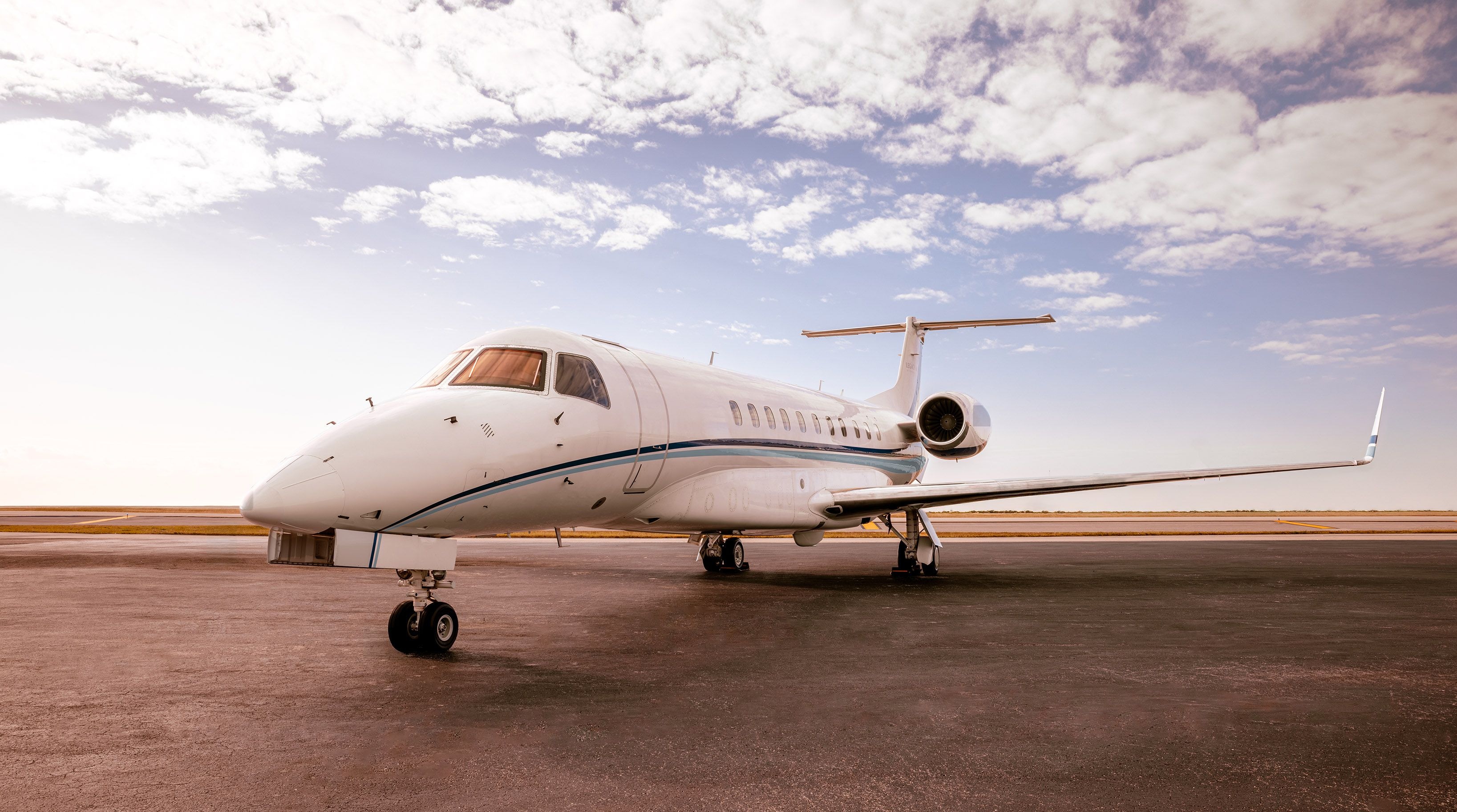 Private jet on runway