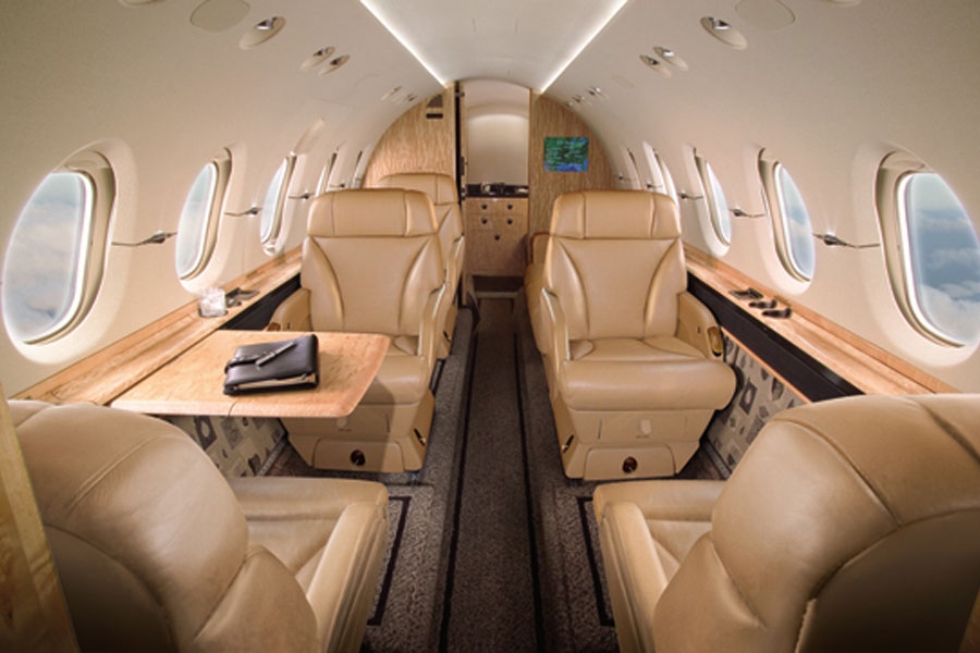 Beechcraft Beechjet 400a interior, leather beechcraft seats, four passenger seats