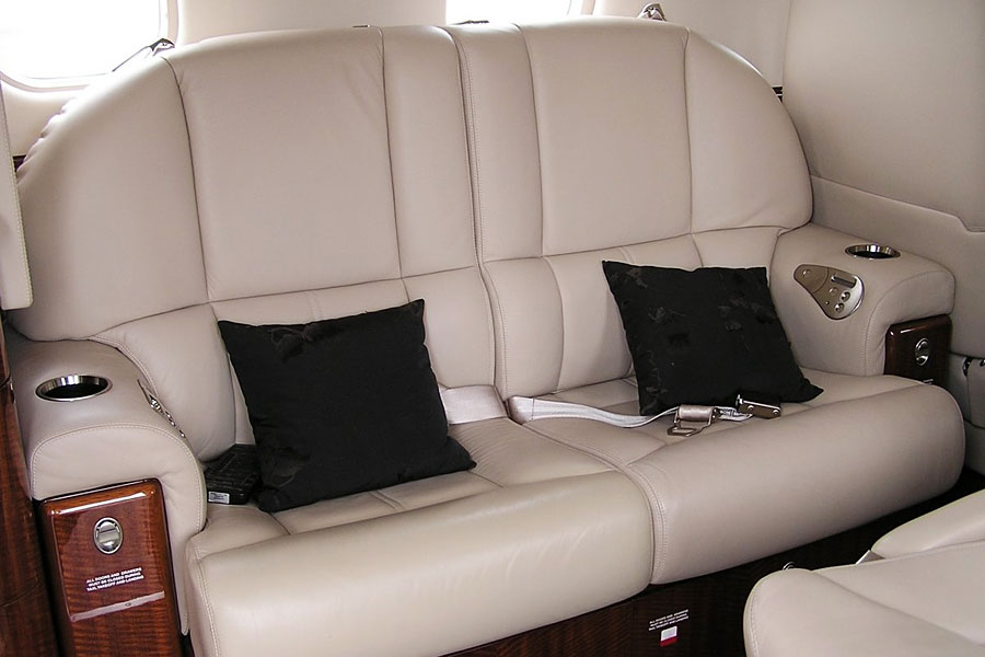 bombadier aviation, learjet interior, lear jet seating, learjet couch