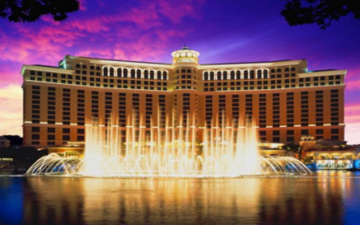 Bellagio Casino Resort in Las Vegas, vegas jet, vegas private jet charter flght, bellagio at night, bellagio fountain